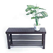 Kitcheniva 3-Tier Bamboo Shoe Rack Bench Storage Seat Organizer Shelf Entryway Hallway Home