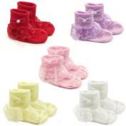 Wrapables Snowy Lace Ruffle Cuff Socks for Toddler Girl (Set of 5)