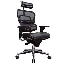 Flash Furniture High Back Brown Fabric and Black Vinyl Executive Swivel Office Chair with Arms