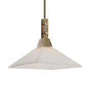 Contemporary Home Living 13" White and Bronze Industrial Single Light Pendant Chandelier