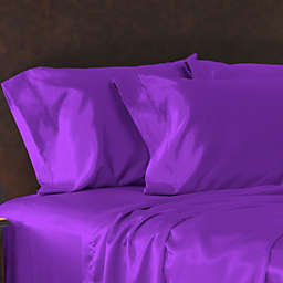 SHOPBEDDING Luxury Satin Pillowcase, Grape Standard, Open End Pillow Cover