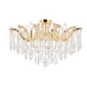 Elegant Lighting Maria Theresa 6 light Gold Flush Mount Clear Royal Cut Crystal