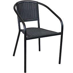 Sunnydaze Aderes Outdoor Arm Chair - Black Frame, Seat and Back