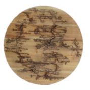 TX USA Round Lichtenburg Wood Burning Wall Art - Natural
