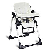 Slickblue Foldable High chair with Multiple Adjustable Backrest-White