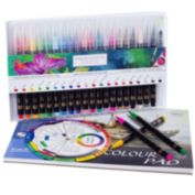 Hibiscus Collective Art Supplies - Watercolor Brush Pens   20 Colors   Watercolor Pad   Ideal Calligraphy Pens   Journal   Sketchbook   Watercolor Pen Set   Artist Color Wheel