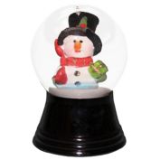 Alexander Taron 2.5" Black and White Perzy Snow Globe Small Snowman with Scarf Decoration