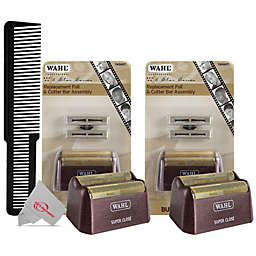 Wahl Two Packs  5-Star Shaver Replacement Foil & Cutter 7031-100 with Professional Large Clipper Styling Flat Comb