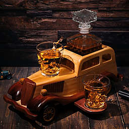 Bonnie & Clyde Car Vehicle Whiskey Decanter Set with 2 10oz Whiskey Tumbler Old Fashioned Glasses by The Wine Savant - Very Large 15