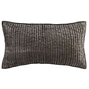 Saltoro Sherpi Lipa 20 x 36 Handmade Lumbar King Pillow Sham, Rayon Velvet, Cotton, Brown-