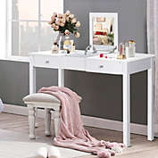 Slickblue Modern Vanity Dressing Table with 1 Flip Top Mirror and 2 Drawers for Girls