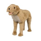 The Hen House 41" Brown and White Standing Retriever Stuffed Footrest Ottoman