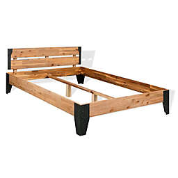 vidaXL Bed Frame Solid Acacia Wood Steel 59.8
