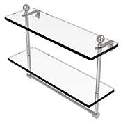 Allied Brass Mambo Collection 16 Inch Two Tiered Glass Shelf with Integrated Towel Bar