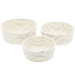 Farmlyn Creek Woven Rope White Storage Baskets, Set of 3 for Organizing (3?Assorted Sizes)