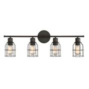 Trade WindsVanity Lighting TW021450ORB 4-Light Industrial Bath Bar Vanity Light, 100 Watts, in Oil Rubbed Bronze
