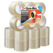 Sure-Max 18 Rolls Extra-Wide Shipping & Packing Tape (3" x 110 yard/330' each) - Moving & Adhesive Carton Sealing - 2.0mil Clear