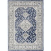 Nicole Curtis Series 4 5'3" x 7'3" Grey/Navy Vintage Indoor Rug