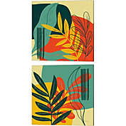 Great Art Now Mid Century Modern by Becky Thorns 14-Inch x 14-Inch Canvas Wall Art (Set of 2)