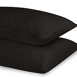 SHOPBEDDING Kimspun Silk Pillowcase for Hair and Skin, 19 Momme 100% Mulberry Silk Pillowcase Standard, Black, with Envelope Style Closure