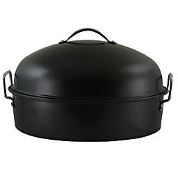 Gibson Home Kenmar High Dome Oval Roaster Set in Black