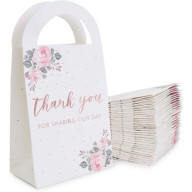 Sparkle And Bash Thank You For Sharing Our Day Wedding Treat Bags With Handles Rose Gold Foil 5 X 9 5 X 3 Inches 36 Pack Bed Bath Beyond