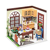 Robotime DIY Studio House with Furniture - Dining Room - Wooden Miniature Kits - Birthday Gift For Children, Girls