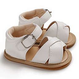 Laurenza's Baby Girls White Leather Sandals