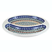 Blue Rose Polish Pottery 497 Ceramika Artystyczna Bratwurst Plate