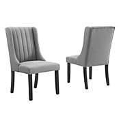 Modway Renew Parsons Fabric Dining Side Chairs - Set of 2, Light Gray