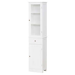 Kleankin Storage Cabinet with Doors and Shelves - Perfect for Bathroom Living Room Kitchen or Office Space, White