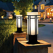 Stock Preferred Outdoor Post Light Fixtures Exterior Pillar Lantern Gate Pole Lamp Matte Black