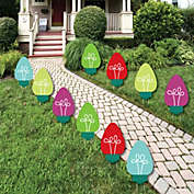 Big Dot of Happiness Christmas Light Bulbs - Lawn Decorations - Outdoor Holiday Party Yard Decorations - 10 Piece