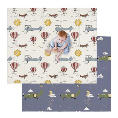 JumpOff Jo Foam Padded Play Mat for Infants, Babies, Toddlers Play & Tummy Time, Foldable and Waterproof, Large, 77" x 59", Take Flight