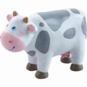 HABA Little Friends Cow - 4.5&quot; Holstein Farm Animal Toy Figure
