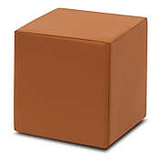 Stock Preferred Multifunctional Faux Leather Ottoman Square Footrest Stool in Orange