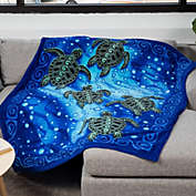 Tribal Sea Turtles Super Soft Plush Fleece Throw Blanket
