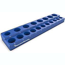 Precision Defined Magnetic Tool Socket Organizer Holder, METRIC, 19 Sockets (1/2-Inch Drive (Metric), Blue)