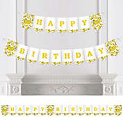 Big Dot of Happiness Let&#39;s Go Bananas - Tropical Birthday Party Bunting Banner - Birthday Party Decorations - Happy Birthday