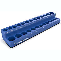 Precision Defined Magnetic Tool Socket Organizer Holder, METRIC, 26 Sockets (1/4-Inch Drive (Metric), Blue)