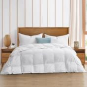 Unikome Lightweight 75% White Down Comforter in White, Oversized Breathable Blanekt, Twin