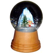 Alexander Taron 5" Perzy Snow Globe Skier with Wooden Base