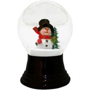 Alexander Taron 5" Black and White Perzy Snow Globe Medium Snowman with Scarf Decoration