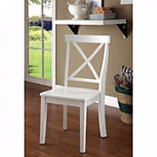 Furniture of America Wooden Armless Side chair, White, Pack of 2- Saltoro Sherpi