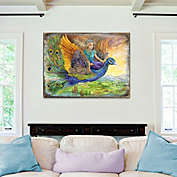 Designocracy Peacock Princess Wall and Table-Top Wooden Decor by Josephine Wall