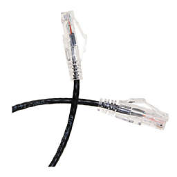 Cable Wholesale Cat6a Black Slim Ethernet Patch Cable, Snagless/Molded Boot, 6 inch
