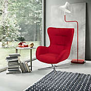 Flash Furniture Red Fabric Swivel Wing Chair