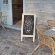 Emma and Oliver Burke White 40"x20" Rustic Vintage A-Frame Double-Sided Folding Chalkboard with Magnetic Surface for Weddings, Parties, Showers and More