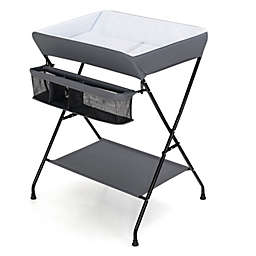 Costway Baby Storage Folding Diaper Changing Table-Gray