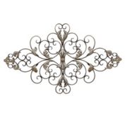 HomeRoots Home Decor Champagne Ornate Scroll Metal Decor - 321360